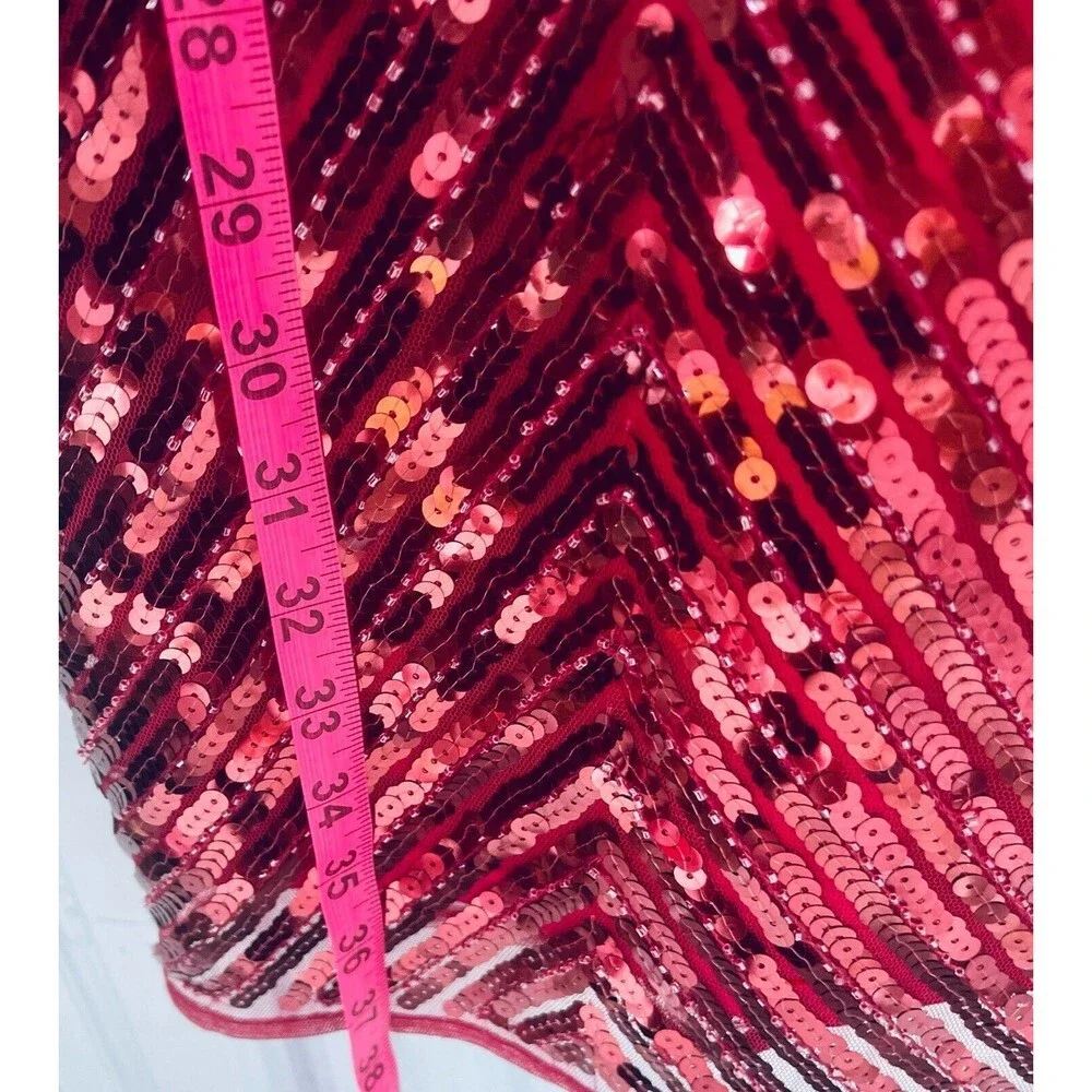 Ace Of Spades Wine Red Sequin Bodycon Dress By Lulu’s Size Small - Picture 9 of 11